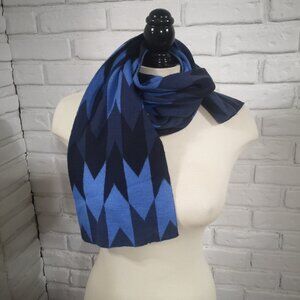 Le 31 Unisex Merino Wool & Acrylic Blend Black & Blue Scarf